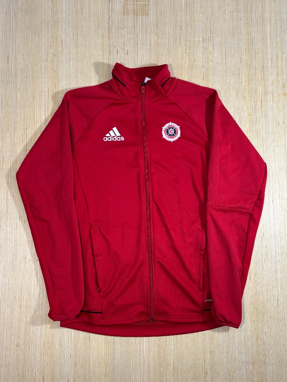 Adidas Climacool Men Chicago Fire Team Red Track Jacket with Logo Size M